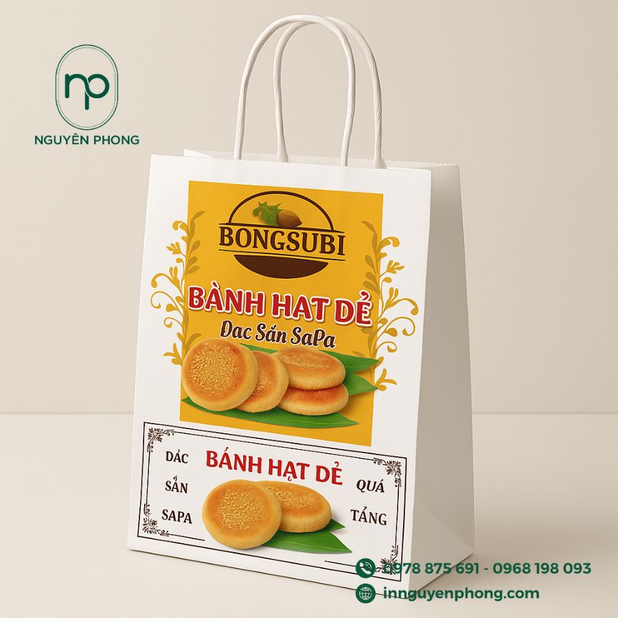 In Túi Giấy Đựng Bánh Hạt Dẻ